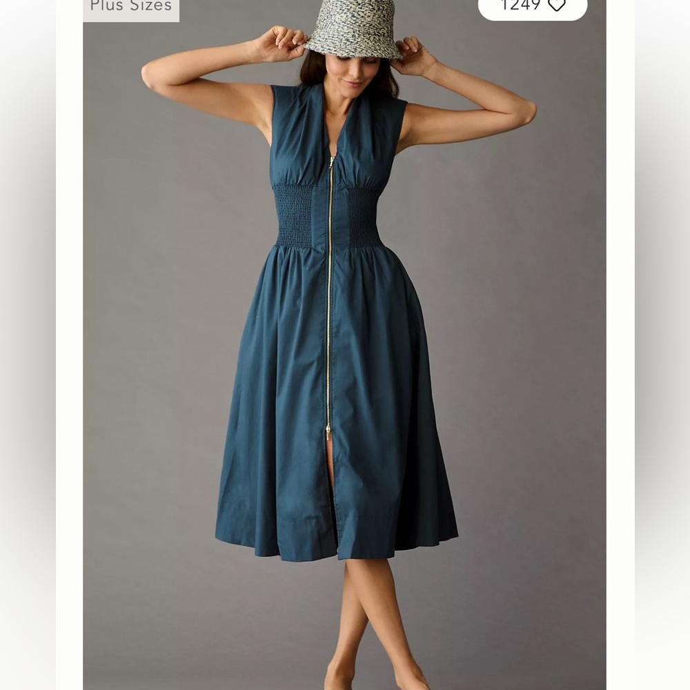 Anthropologie Maeve zip up dress- waitlisted in navy!